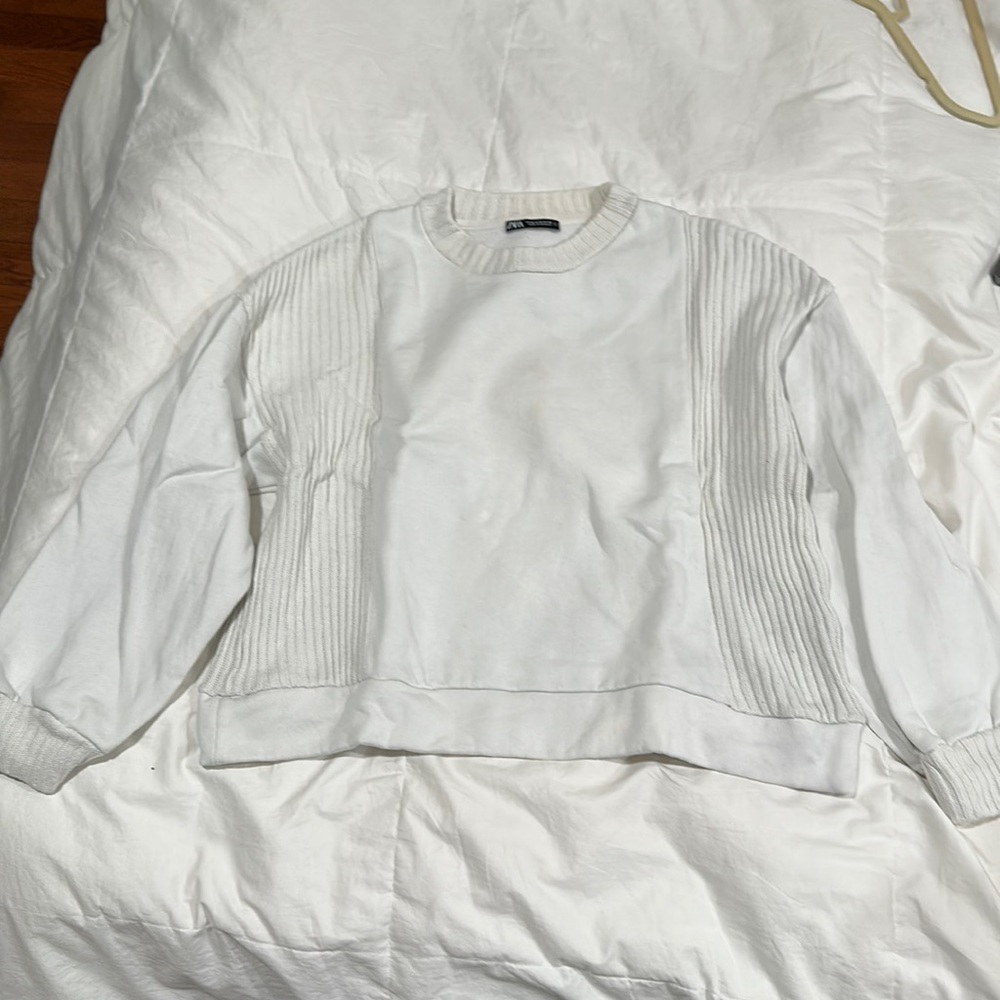 Cropped White Sweater